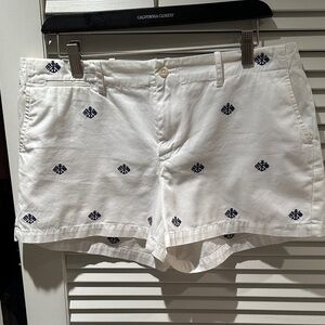 Ralph Lauren White Shorts with Navy Embroidery Sz 10